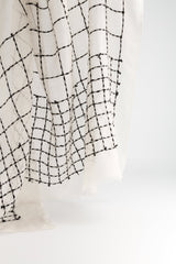 Trame Off-white Embroidered Wool and Silk StoleScarves