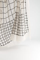 Trame Off-white Embroidered Wool and Silk StoleScarves