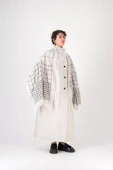 Trame Off-white Embroidered Wool and Silk StoleScarves
