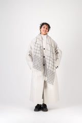Trame Off-white Embroidered Wool and Silk StoleScarves