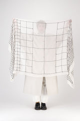 Trame Off-white Embroidered Wool and Silk StoleScarves