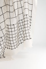 Trame Off-white Embroidered Wool and Silk StoleScarves