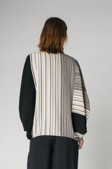 Tunnel Top in Pieced Vintage Japanese Silk Stripe