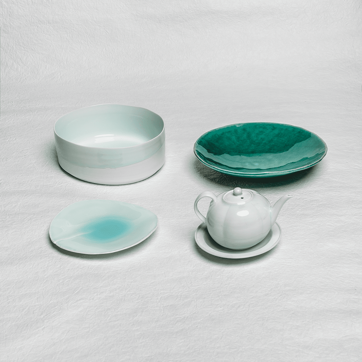 Turquoise Porcelain Deep Plate.Serveware