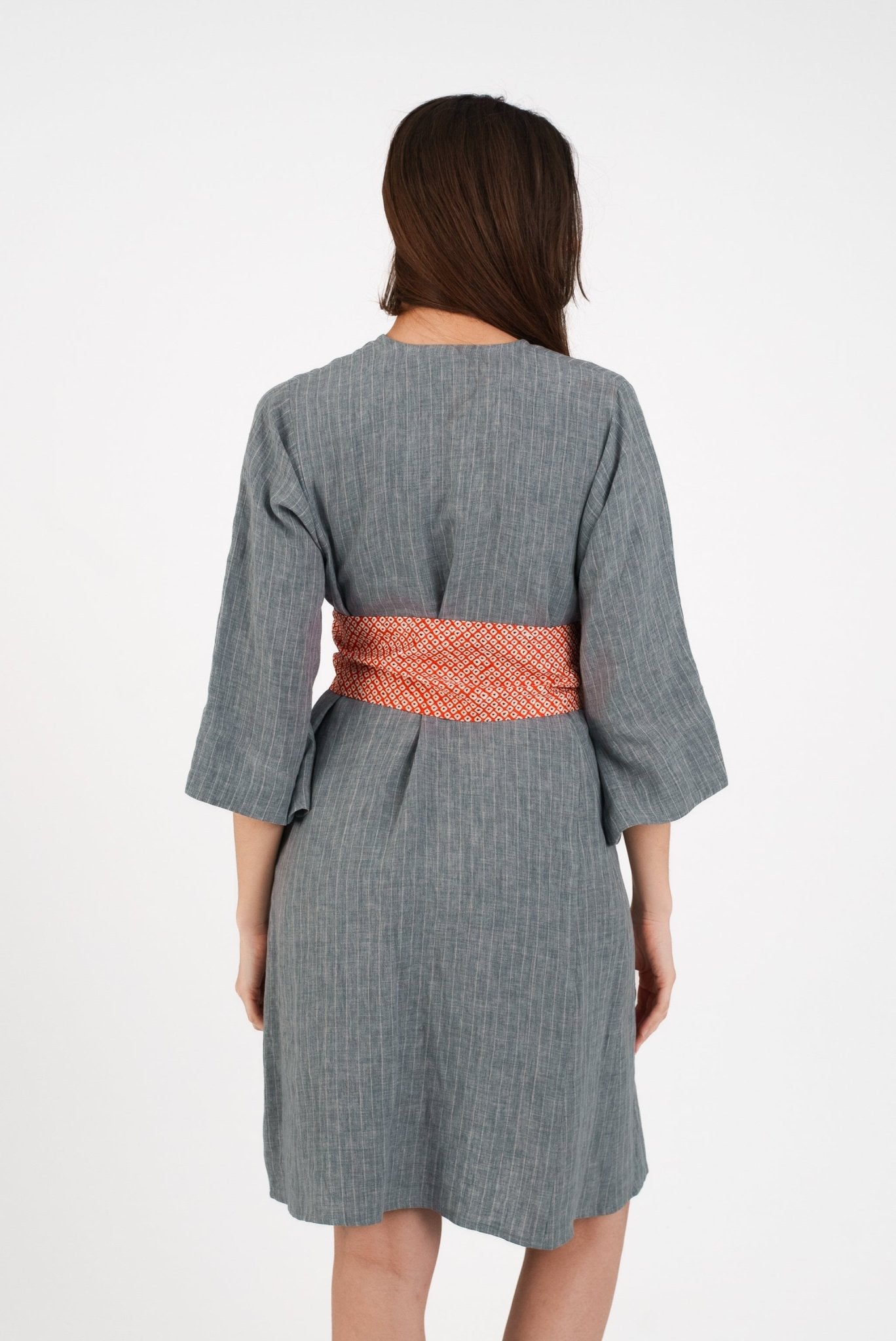 Velcro Twist Belt in Vintage Japanese Red & White Shibori