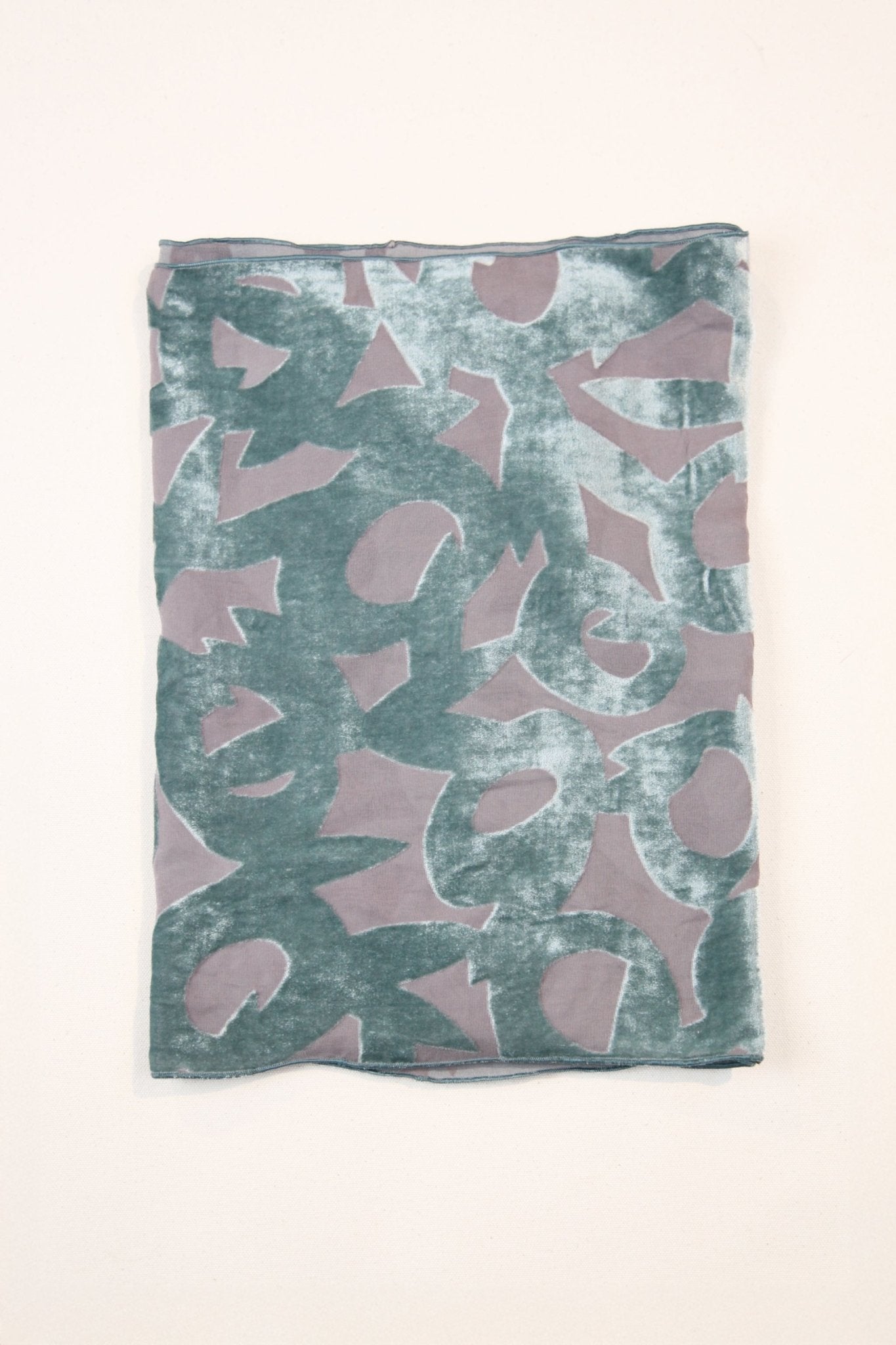 Velvet Bamboo Flower Scarf in Aqua