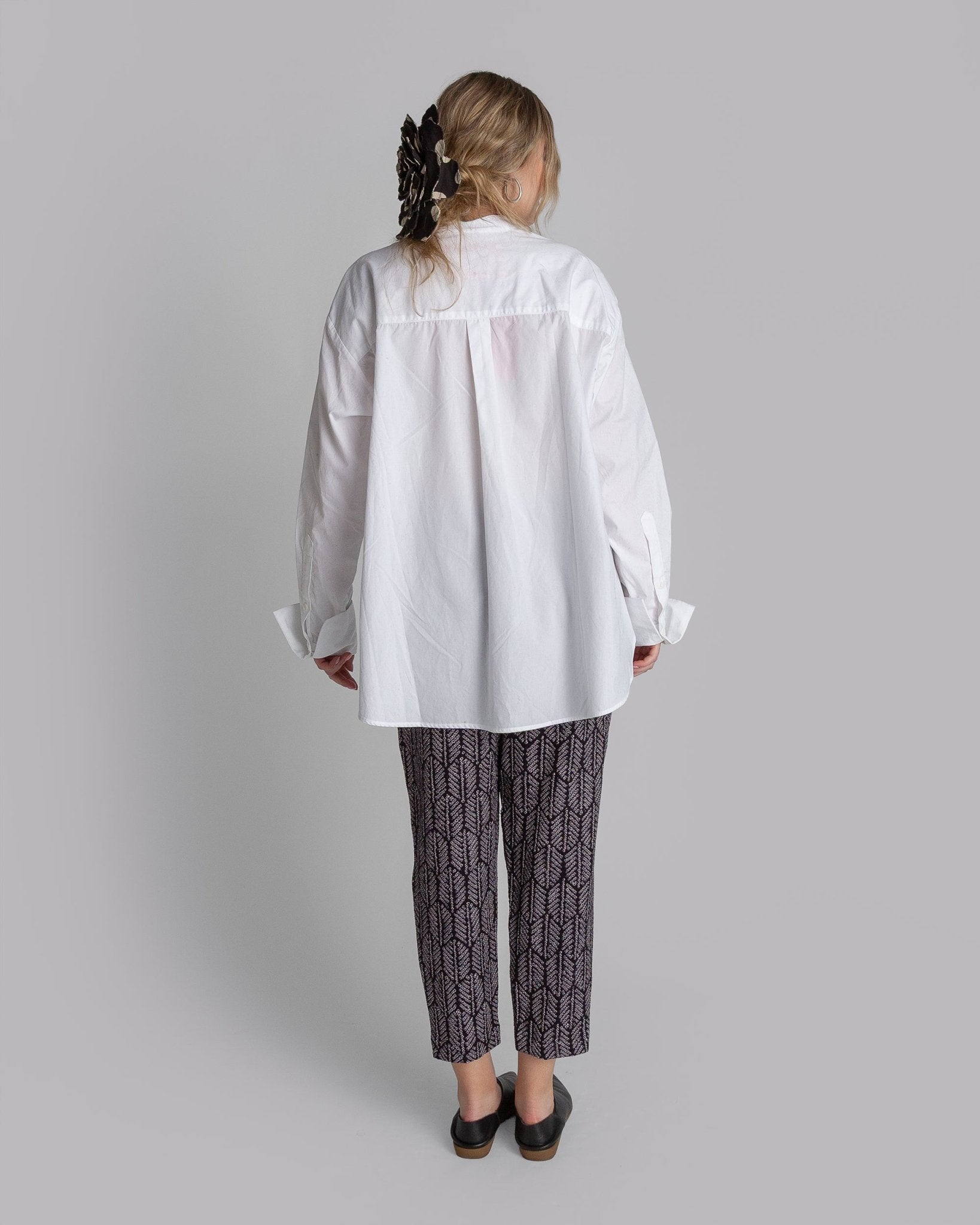 White Cotton Poplin Madison Shirt