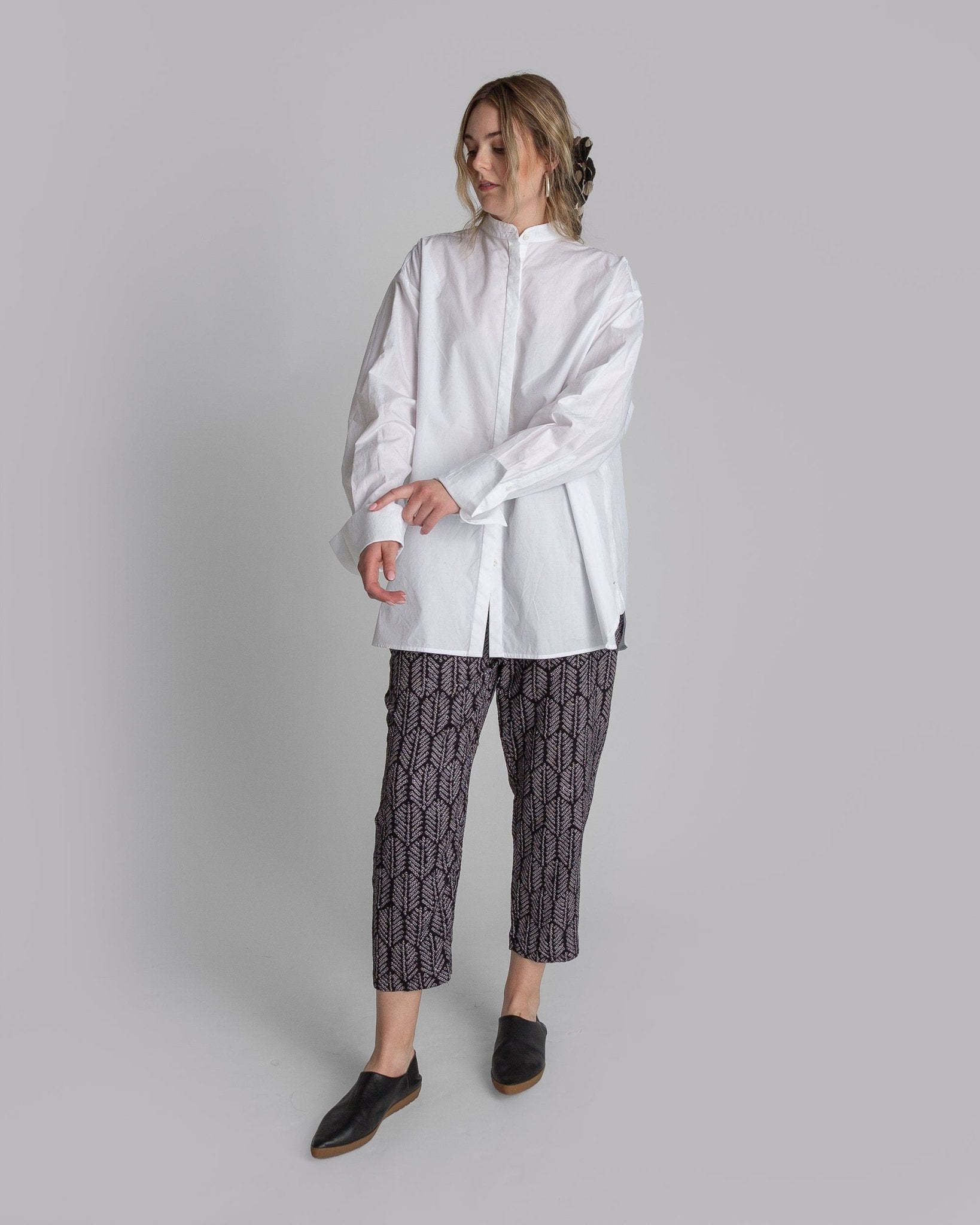 White Cotton Poplin Madison Shirt