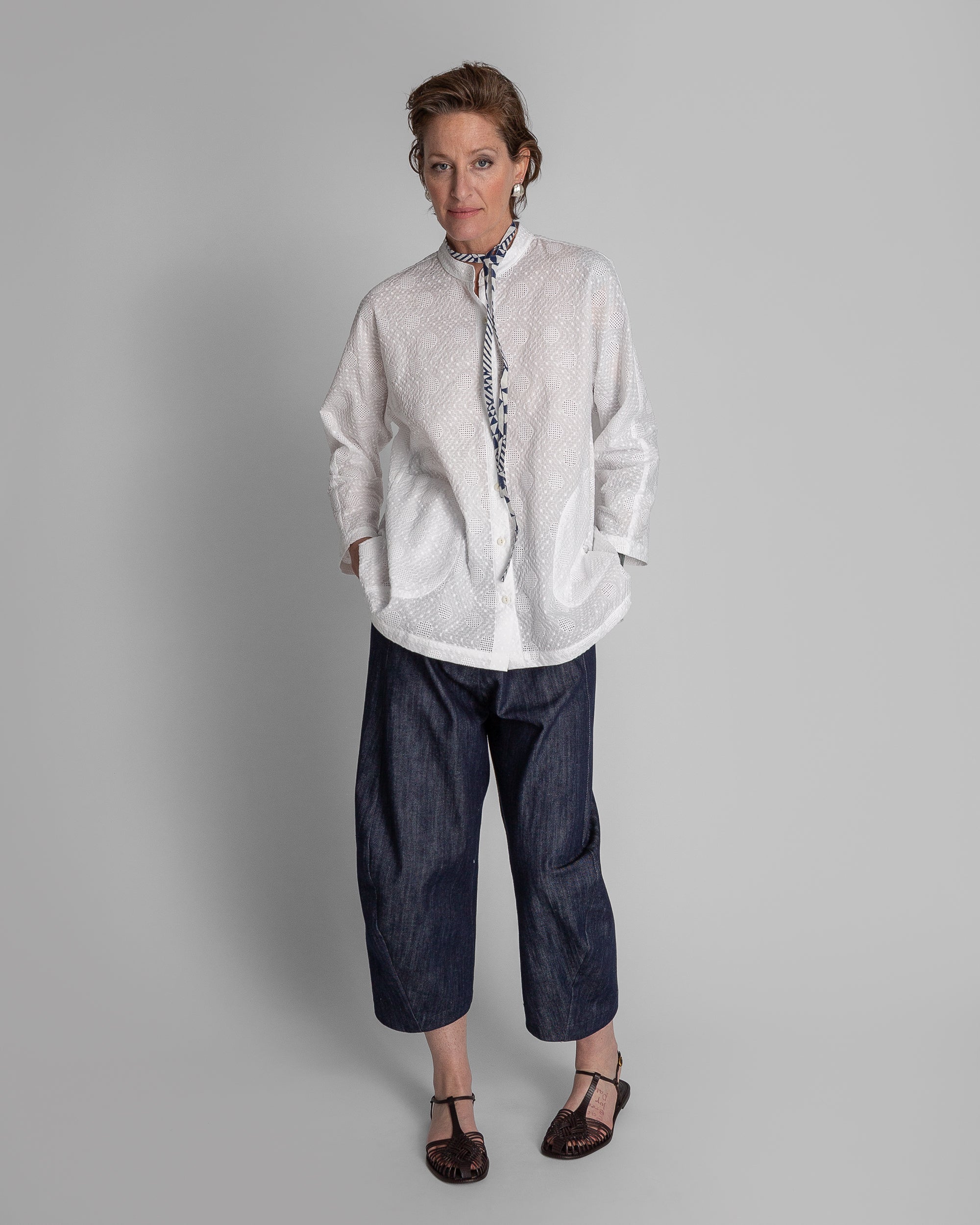 Japan Shirt in White Nuno Cotton