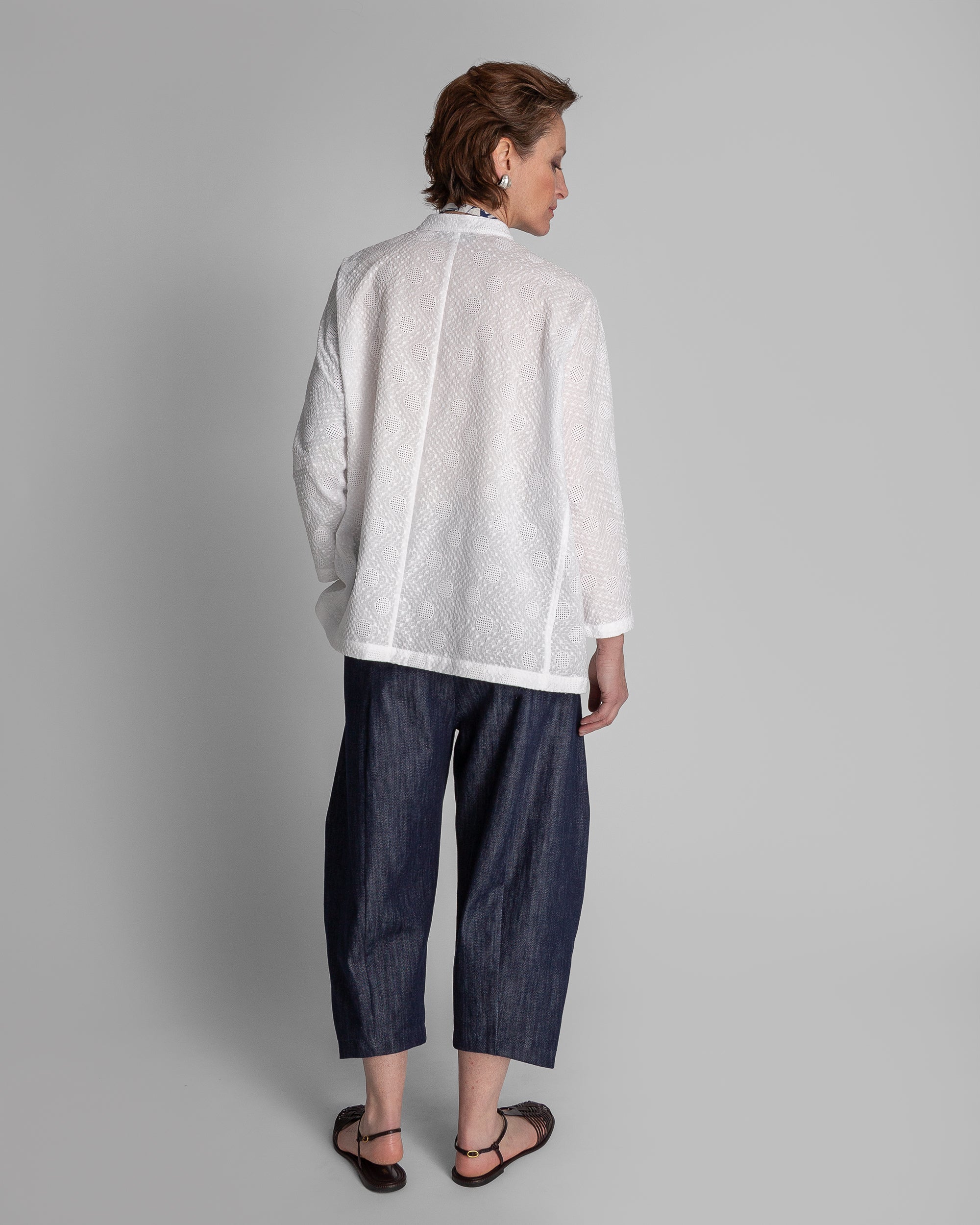 Japan Shirt in White Nuno Cotton