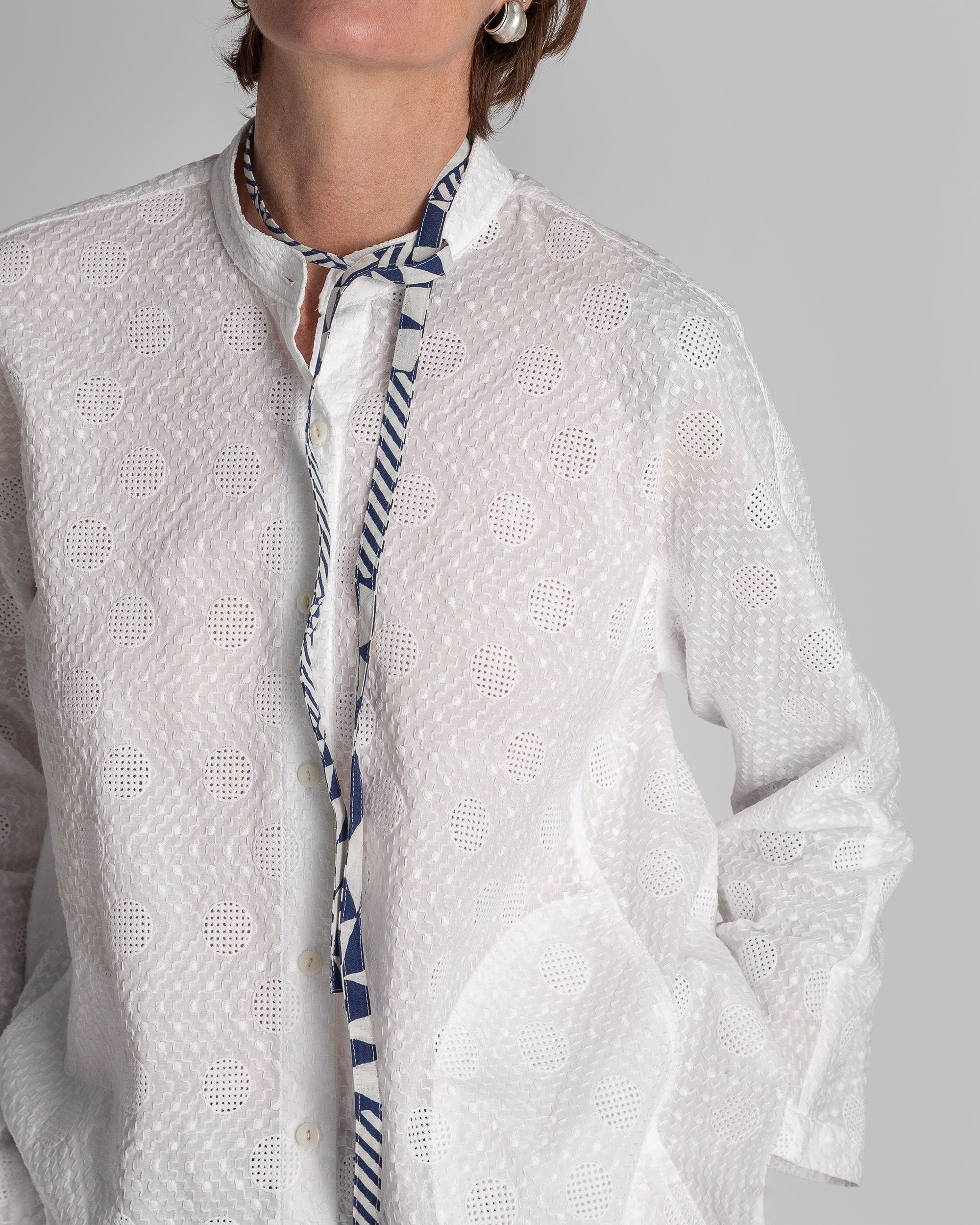 Japan Shirt in White Nuno Cotton