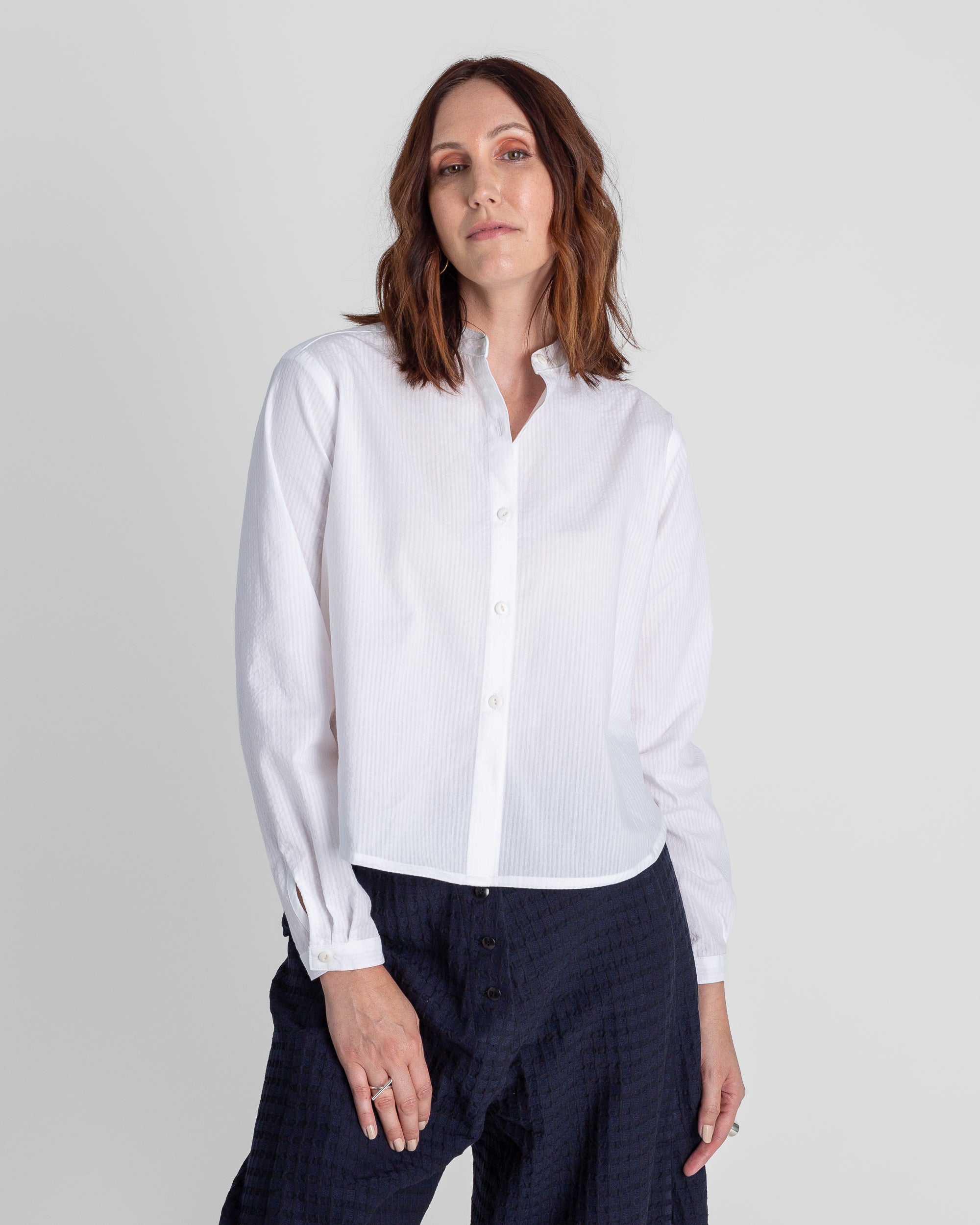 Mini Shirt in Cotton Seersucker