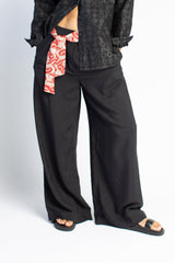 Wide Leg Pant in Hammered Silk StripePersonalise your own text here