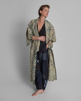 Yukata Kimono in Indigo and Beige Tie - Dyed CottonKimonos