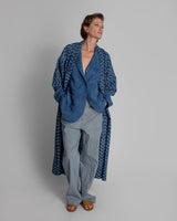Yukata Kimono in Indigo and White Tie - Dyed CottonKimonos
