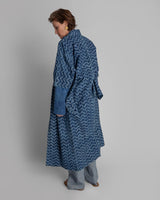 Yukata Kimono in Indigo and White Tie - Dyed CottonKimonos